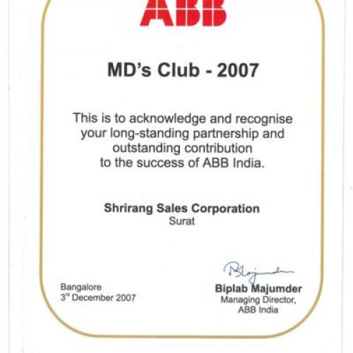 Member ABB MD's Club - Year 2007