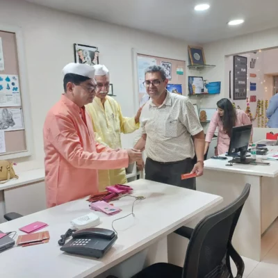 Diwali sweets distribution in factory